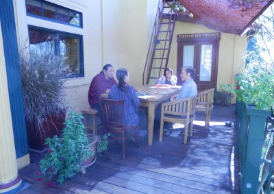 Image of the ourdoor eating area at the Nyingma Institute